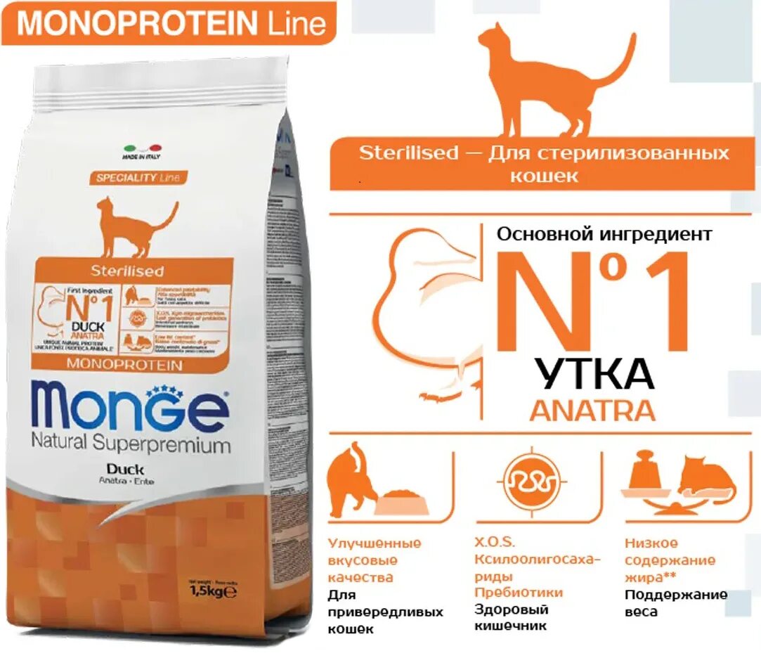 Monge Cat Sterilised корм для стерилизованных кошек. Monge Monoprotein для котят. Сухой корм для стерилизованных кошек Monge natural Superpremium, с курицей 1.5 кг. Monge Monoprotein Duck для кошек. Monge cat корм для стерилизованных кошек