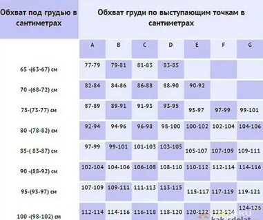 Размеры грудей у женщин наглядно