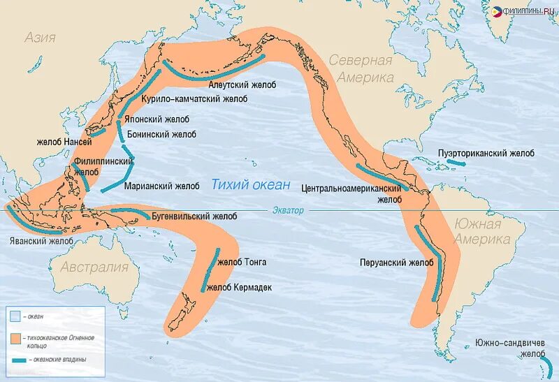 Где находится тихоокеанское огненное кольцо. Перуанский желоб на карте Тихого океана. Тихоокеанское вулканическое огненное кольцо. Тихоокеанское огненное кольцо чилийский желоб. Тихоокеанский сейсмический пояс Япония на карте.