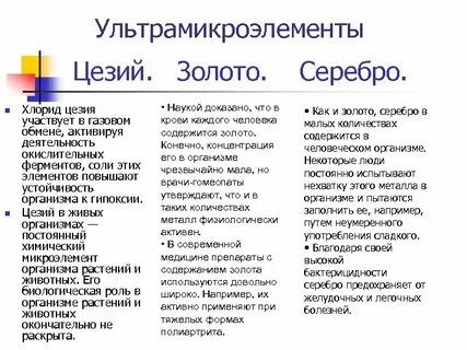 Цезий роль в организме