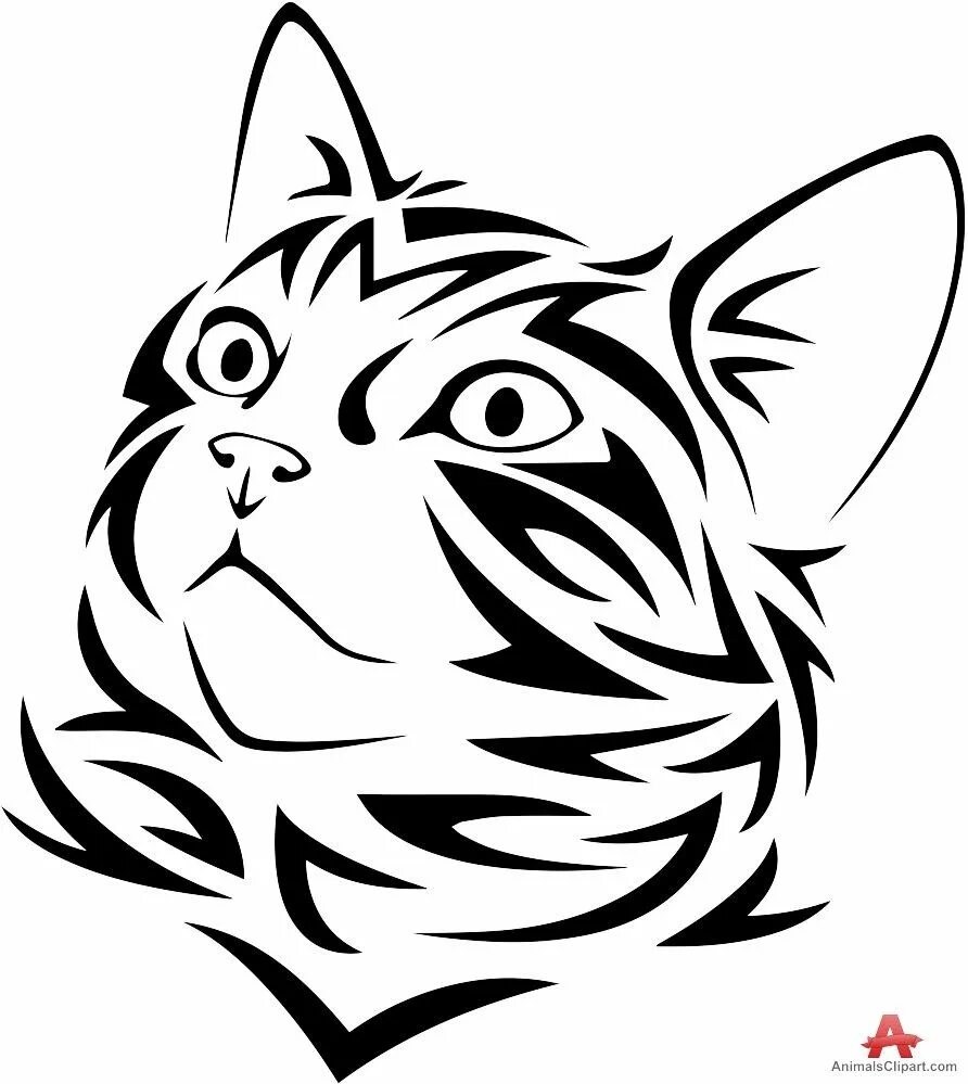 Выжигание по дереву. Котик. Трафареты для выжигания по дереву. Кошка для выжигания по дереву. Морда кота контур