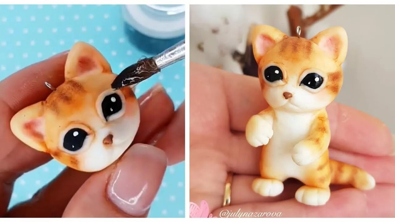 Слепить кошку из легкого пластилина