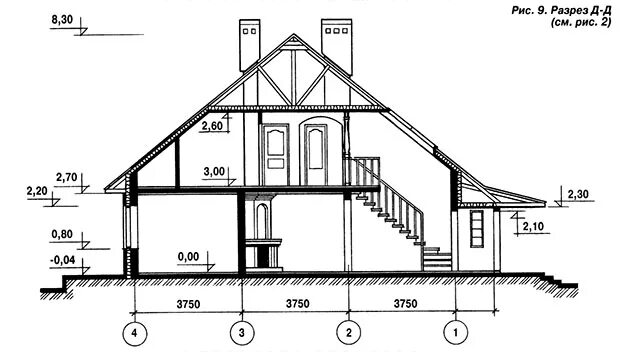 Поперечный разрез лестницы чертеж. Проект дома сбоку чертеж. Дом в разрезе. Разрез пола чертеж. Сечение дома.