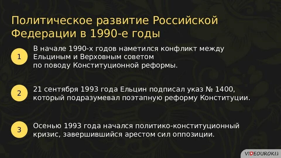 Политическое развитие россии в 1990 е гг