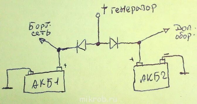 Два генератора два аккумулятора