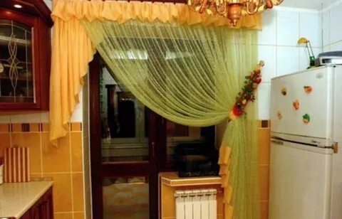 Дизайн окна кухни с балконной дверью