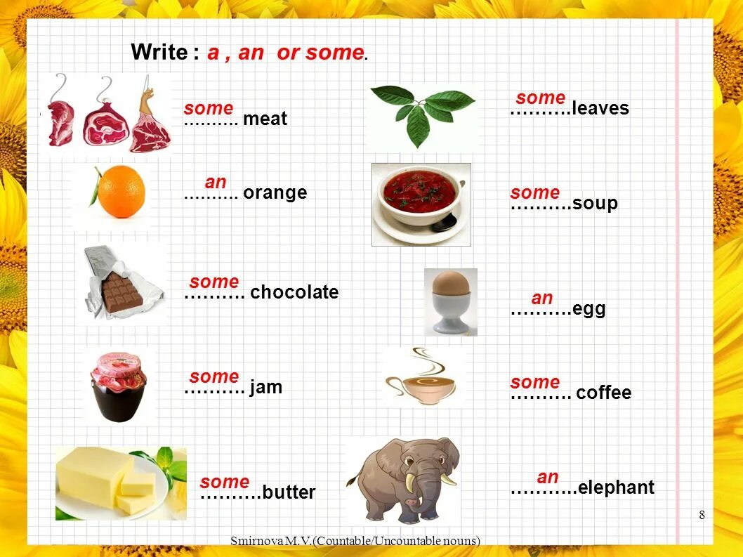 Write a an or some
