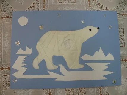 Аппликация белый медведь