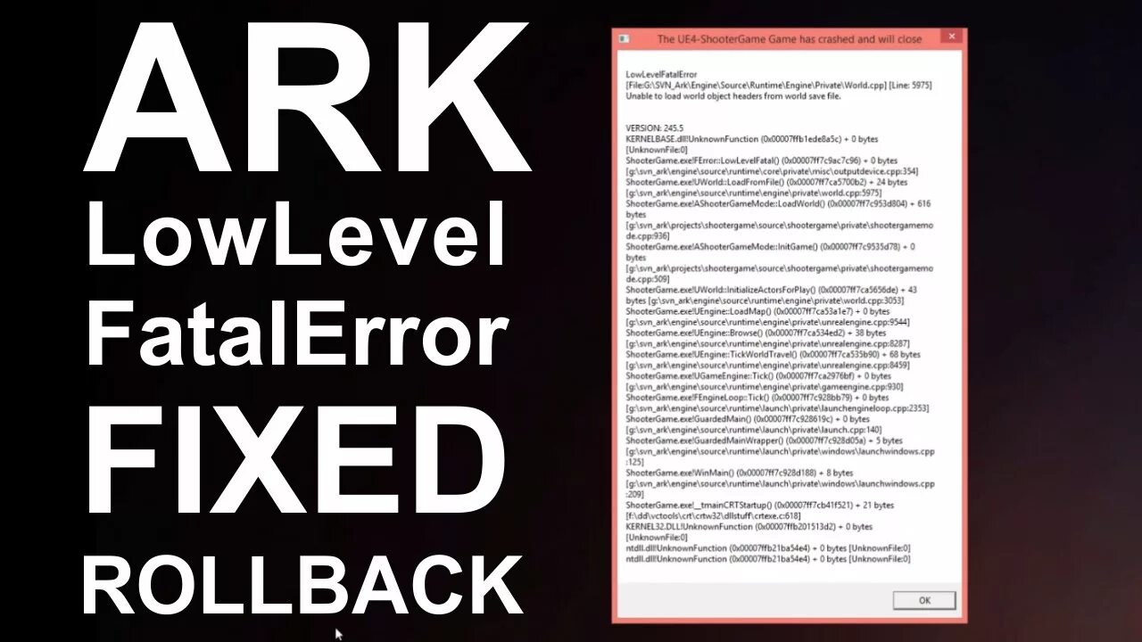 Low Level Fatal Error. АРК ошибка Fatal Error. АРК краш. LOWLEVELFATALERROR. Low level fatal