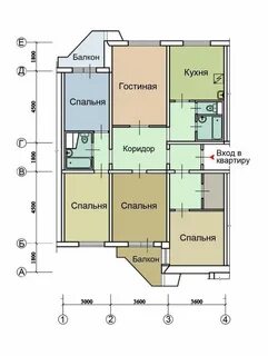 Чертеж квартиры 5 комнат