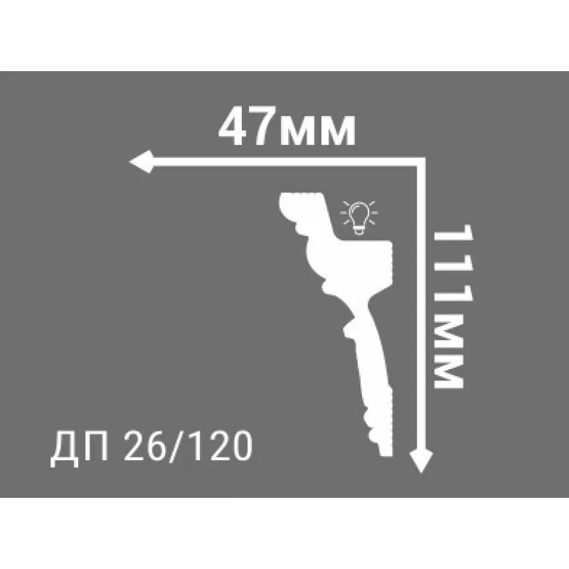 Плинтус потолочный из пенопласта “de-Baget” декор ДП 28/110 (21 шт). 3 26 120