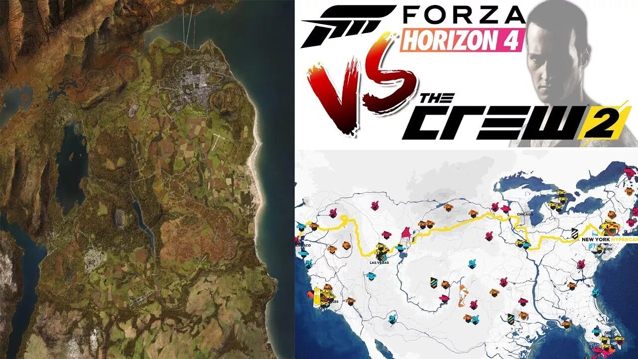 Форза хорайзен 2 карта. Карта the Crew 2 сравнение с Forza Horizon 4. Forza 4 карта. The Crew 2 карта.