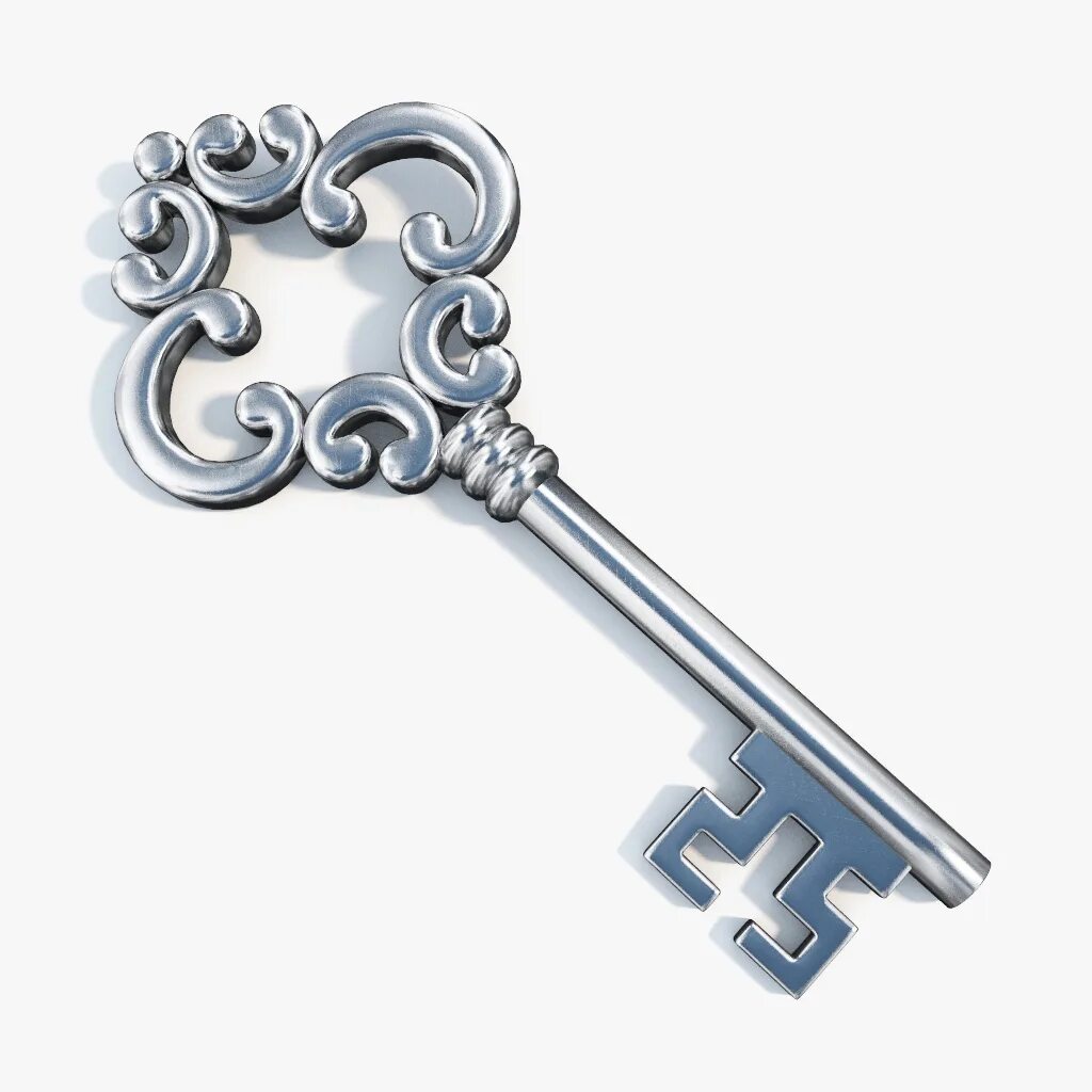 Peer key. Серебряный ключ. Ключ на прозрачном фоне. Красивый серебряный ключ. Старинный ключ.