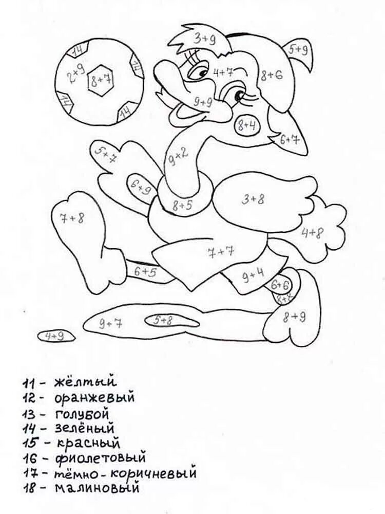 Математическая раскраска. Раскраска сложение и вычитание. Раскраска с примерами на сложение. Раскрась по примерам. Раскраска с примерами до 20