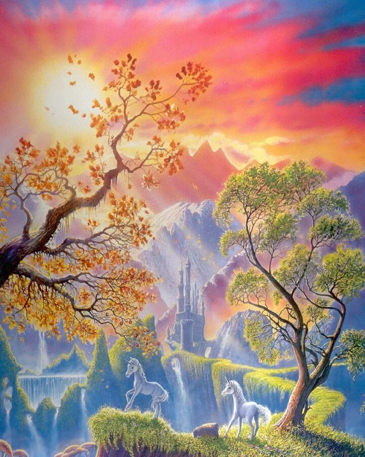 Доброе утро картинки фэнтези. Волшебное утро фэнтези. Сказочное утро фэнтези. Волшебного сказочного утра. Волшебные рисунки