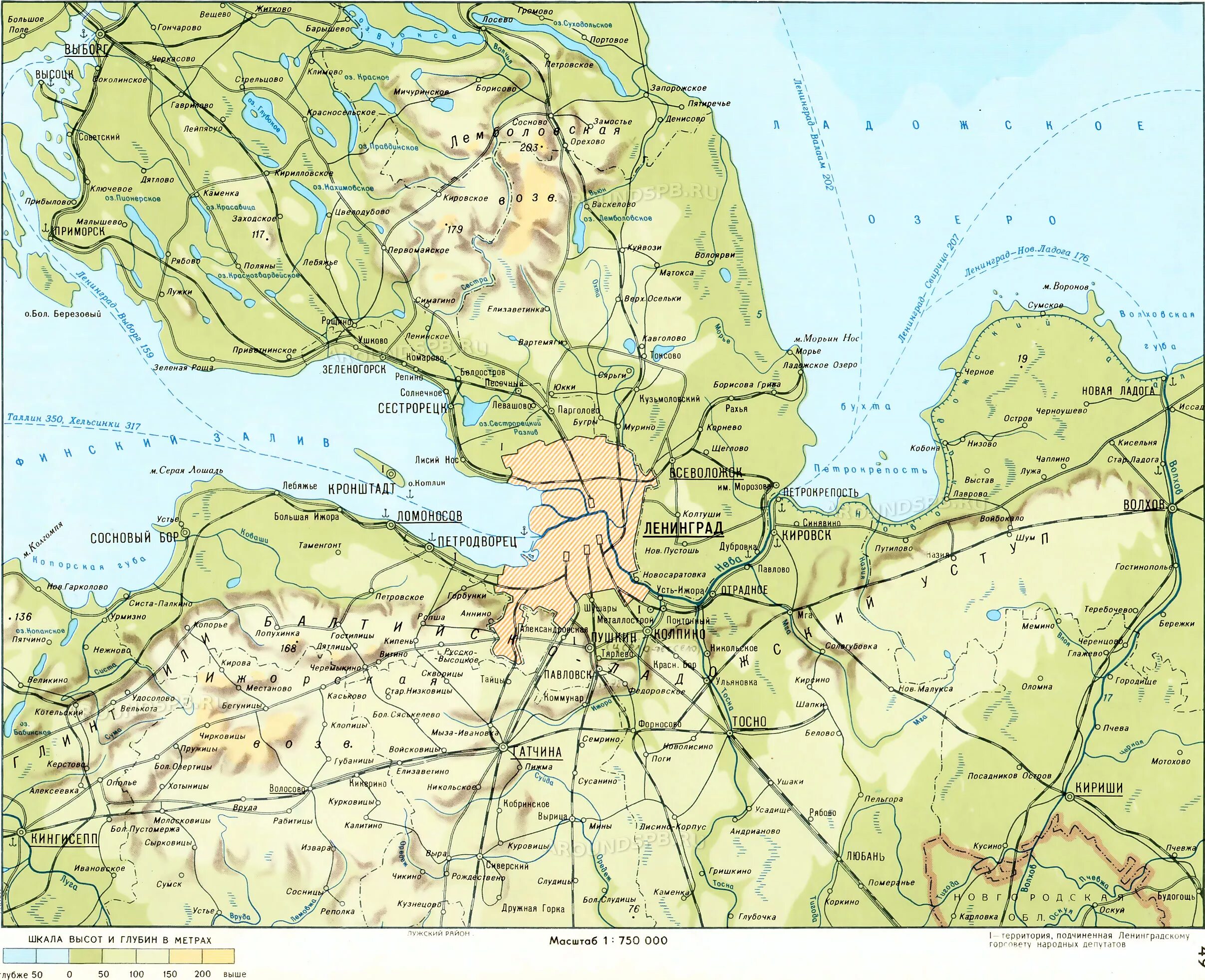 Карта высот санкт петербурга над уровнем. Ленинградская область. Карта. Карта рельефа Ленобласти. Карта Питера и Ленобласти.