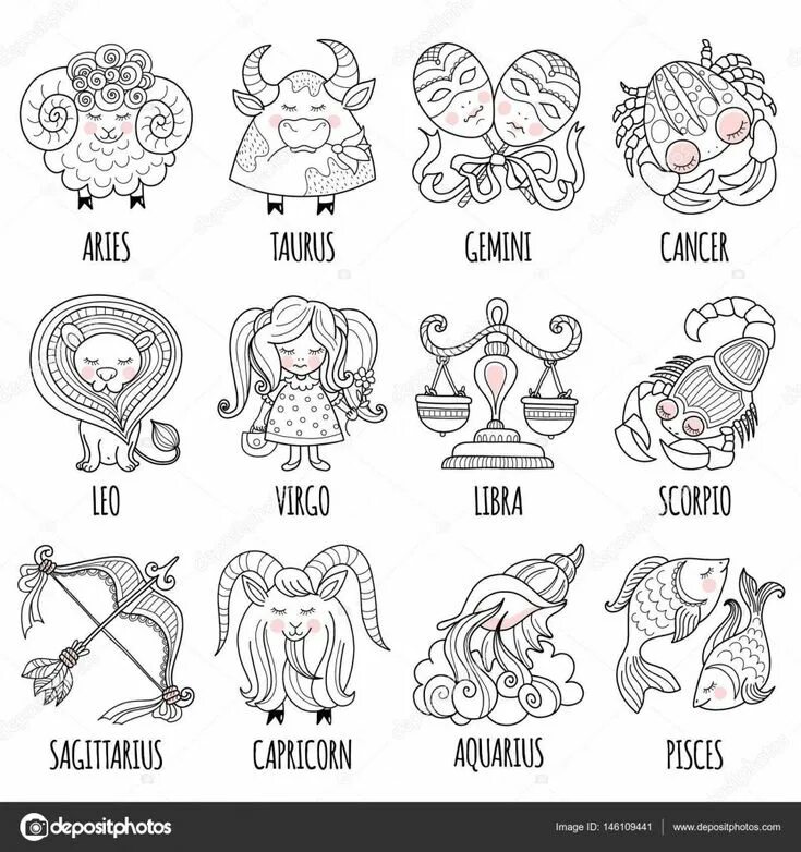 Desenho de Sinais do Zoodiaco para colorir - Tudodesenhos