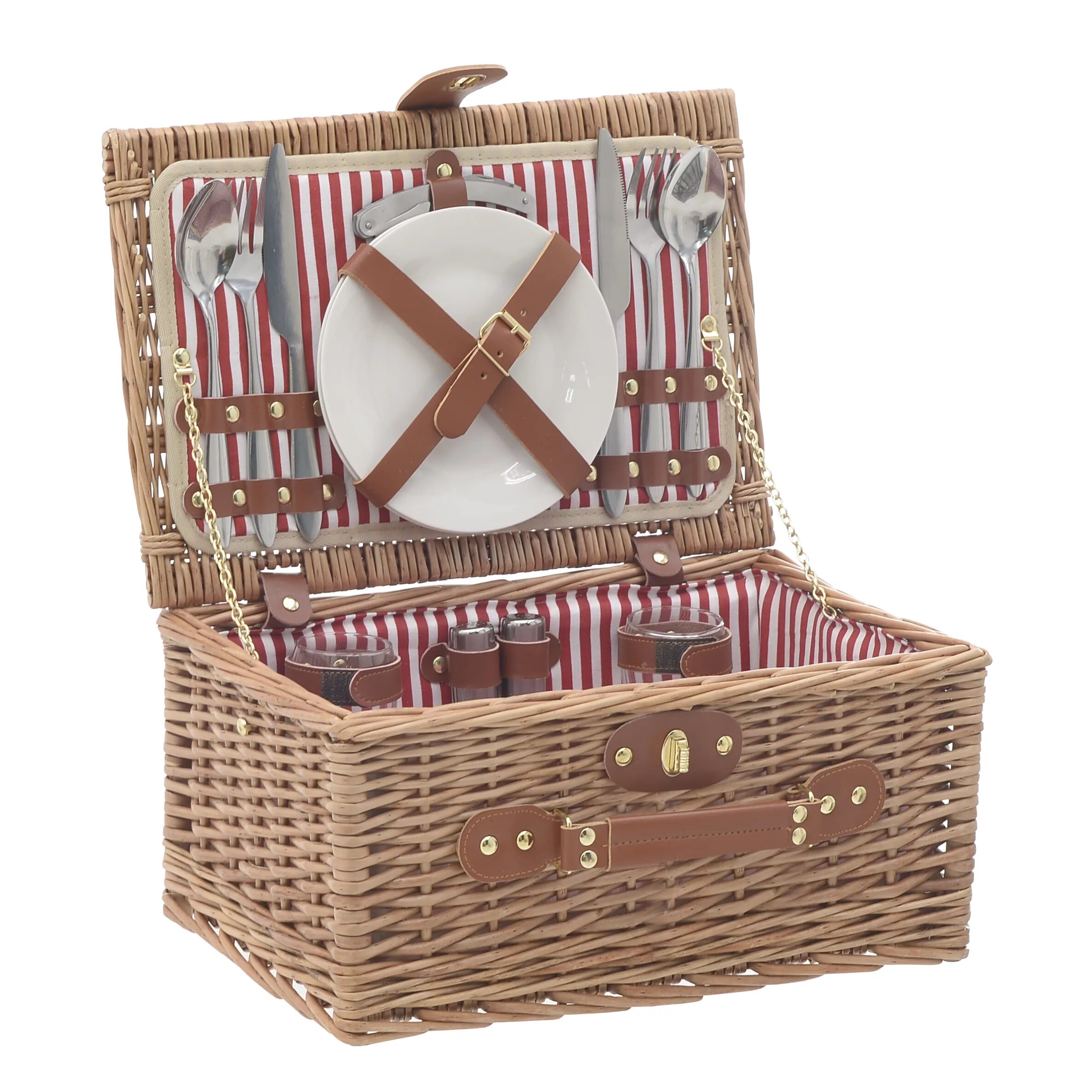 корзина для пикника с посудой. Maclay корзина для пикника. корзина для посуды. корзина для пикника плетеная на 4 персоны. набор для пикника.