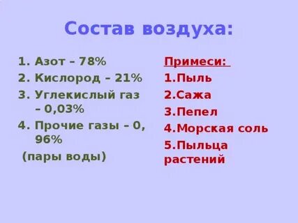 5 воздуха