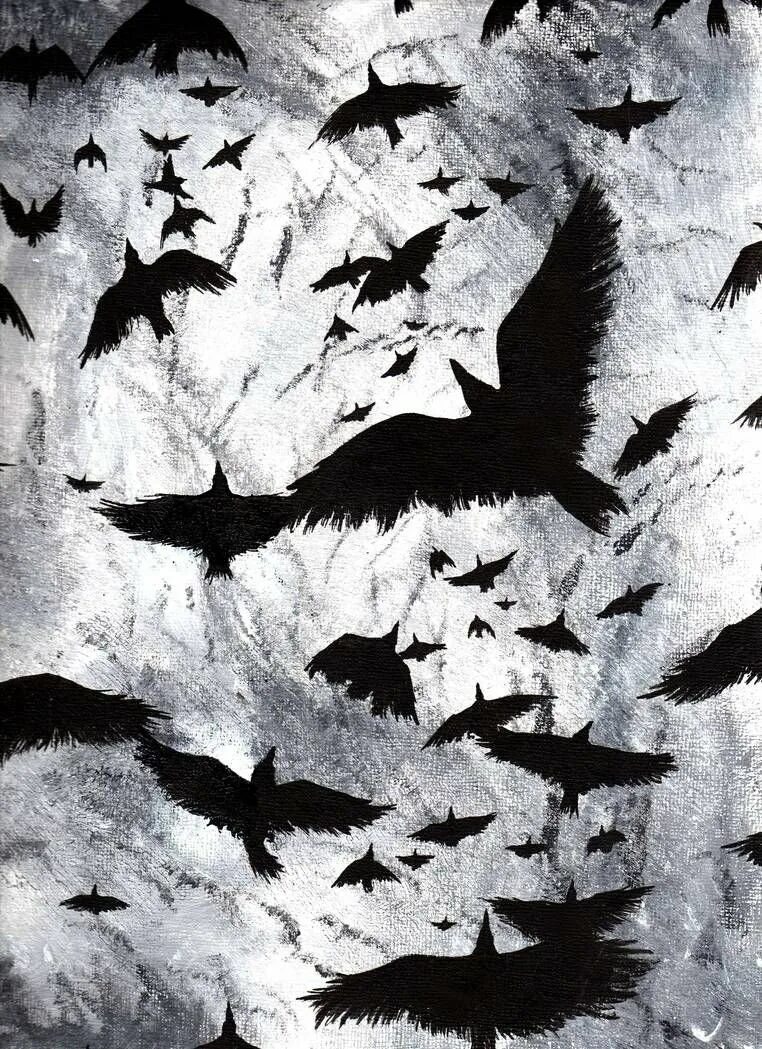 Стая воронов текст. Стая Воронов Эстетика. Стая ворон. Мрачные птицы. Черные птицы в небе.