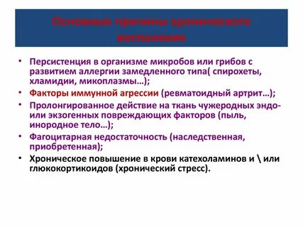 Причины воспалительных заболеваний