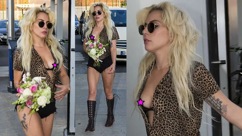 Сиськи Lady Gaga в толпе