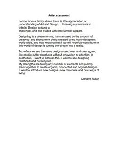Artist's statement