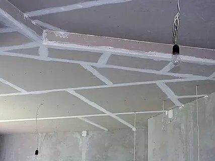 Как собирать потолок из гипсокартона