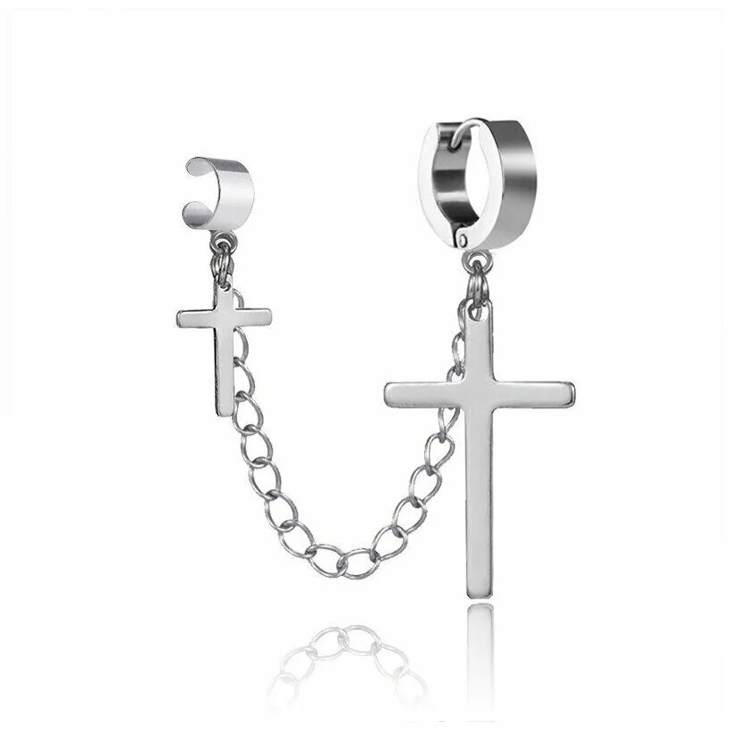 серьги кресты. готические серьги кресты. серьги крестики на цепочке. сережка крестик с цепочкой. сережка крестик с цепочкой.