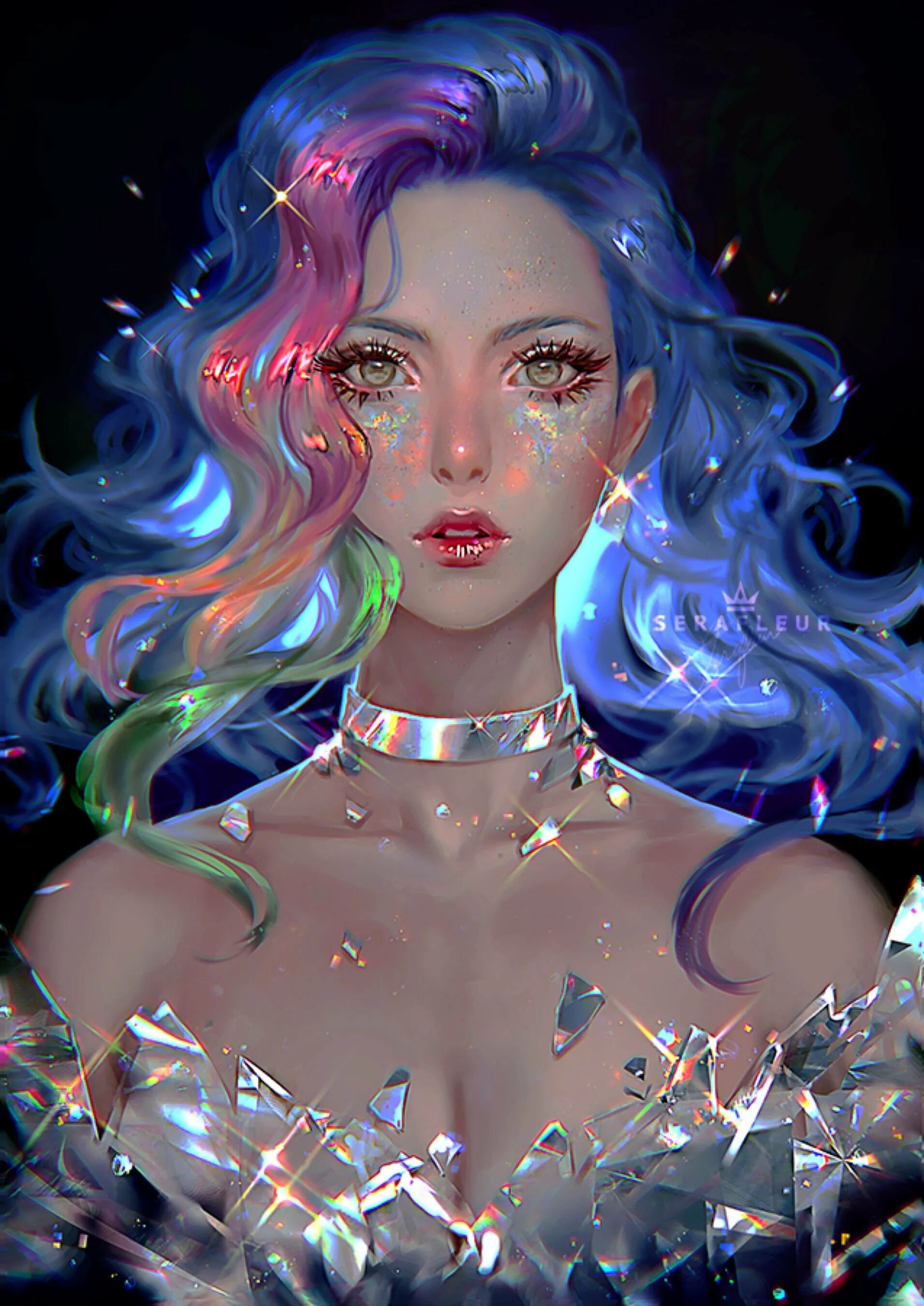 Helga helleborus художник. Crystal девушка. Девушка кристалл арт. Кристальные люди. Принцесса фэнтези.