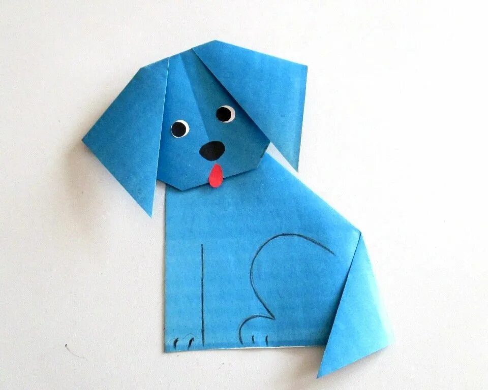 Оригами для детей. Поделки оригами для детей. Оригами собака. Оригами для детей 4-5 лет.