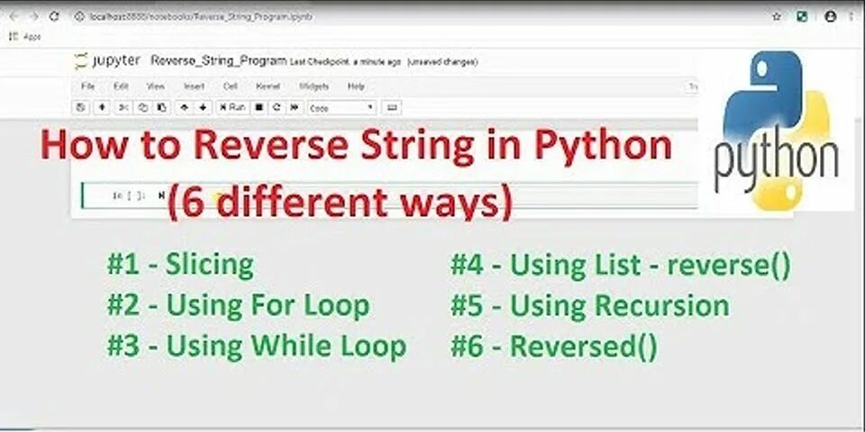 String reverse. How to reverse string python. reversed string method in python.
