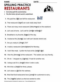 At the restaurant exercises