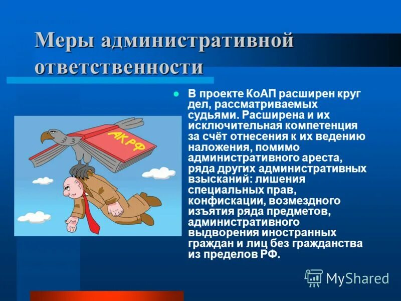 Меры ответственности за административное нарушение