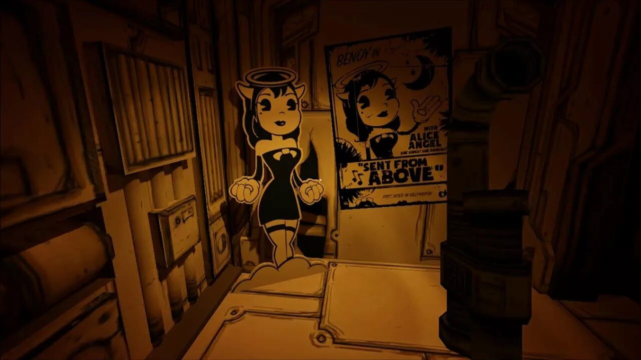 Bendy and the Ink Machine 3 глава. БЕНДИ 3 глава комната Элис Энджел. БЕНДИ И Алиса. Bandy and Ink Machine глава 3.