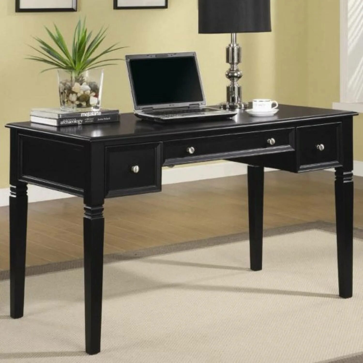 Table desk. Письменный столик. Элегантный письменный стол. Черный стол. Стол письменный черный классика.