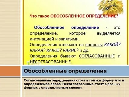 Обособленные определения какие вопросы