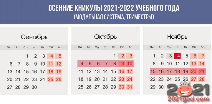 График каникул 2021-2022 для школьников. Осенние каникулы 2021. Осенние каникулы 2021 для школьников. Каникулы по триместрам 2021-2022.