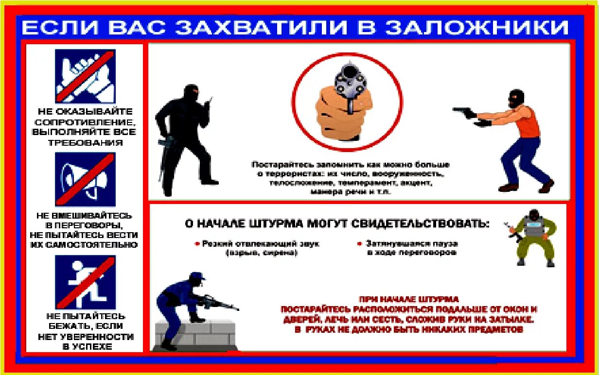 При угрозе ножом или пистолетом следует