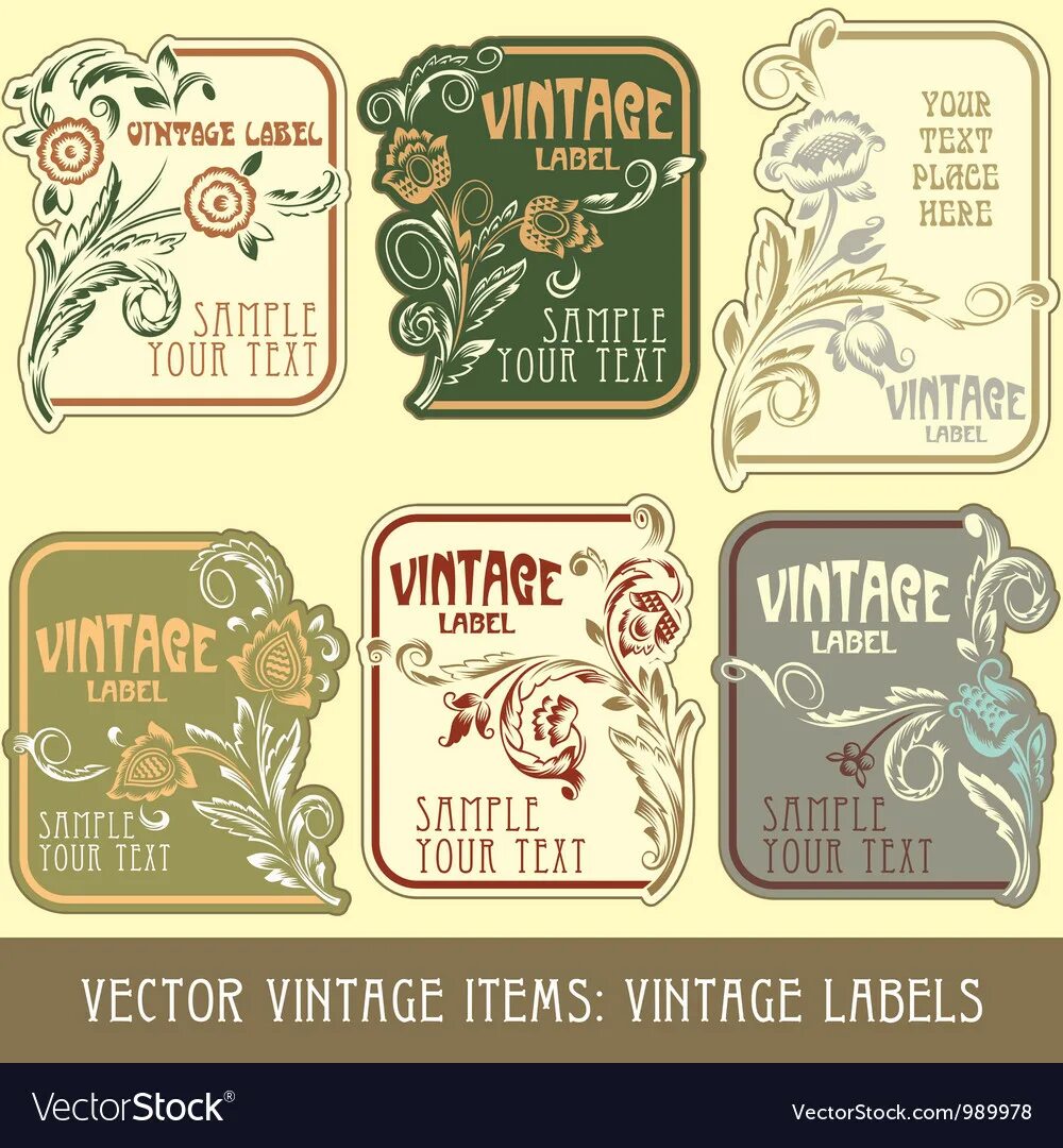 Art nouveau - Vintage Label vector. Визитка в винтажном стиле. Этикетка в стиле графике. Стили этикеток