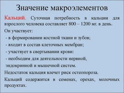Все макроэлементы в живых организмах