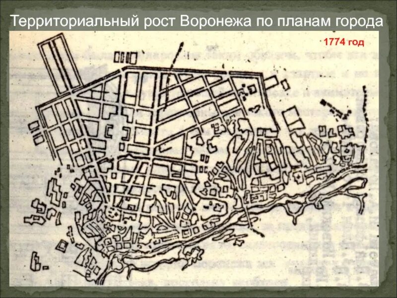 Карта воронежа история. План Воронежа 1910. Генеральный план Воронежа 19 век. Воронеж план города 19 века. План Воронежа 1774.