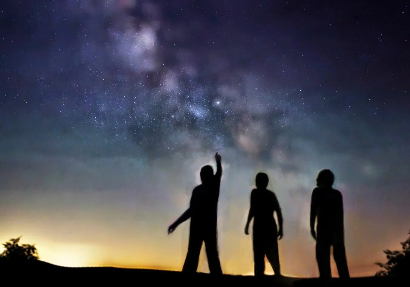 We watch the stars. We watch the stars. Stars of the midnight range. Looking at the stars. People looking at the sky.
