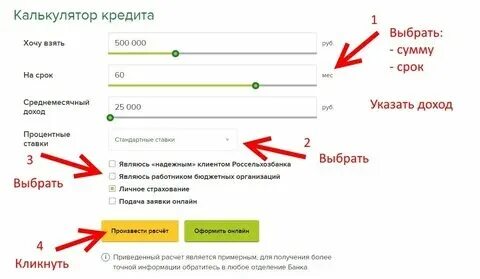 Россельхозбанк кредит потребительский физическим лицам