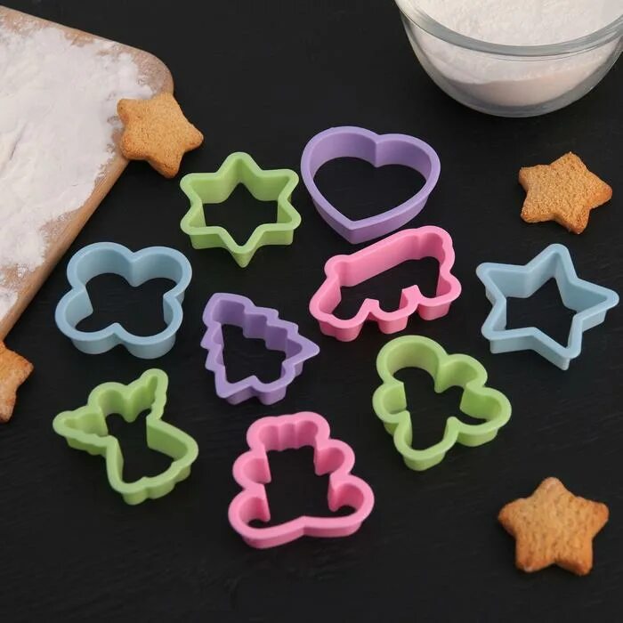 Чем заменить формочки. Форма для выпечки кексов. Чем заменить формочки. 7х4,5х3,5см "6 кексов" (285) kt-s-601-6. Das набор каттеров metal moulds 12 шт.