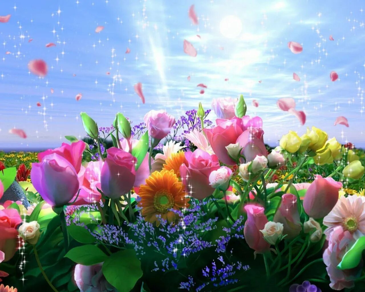 Ты радостью цвети. Море цветов. Летние цветы. Чудесные цветы. Поздравляю! (Цветок).