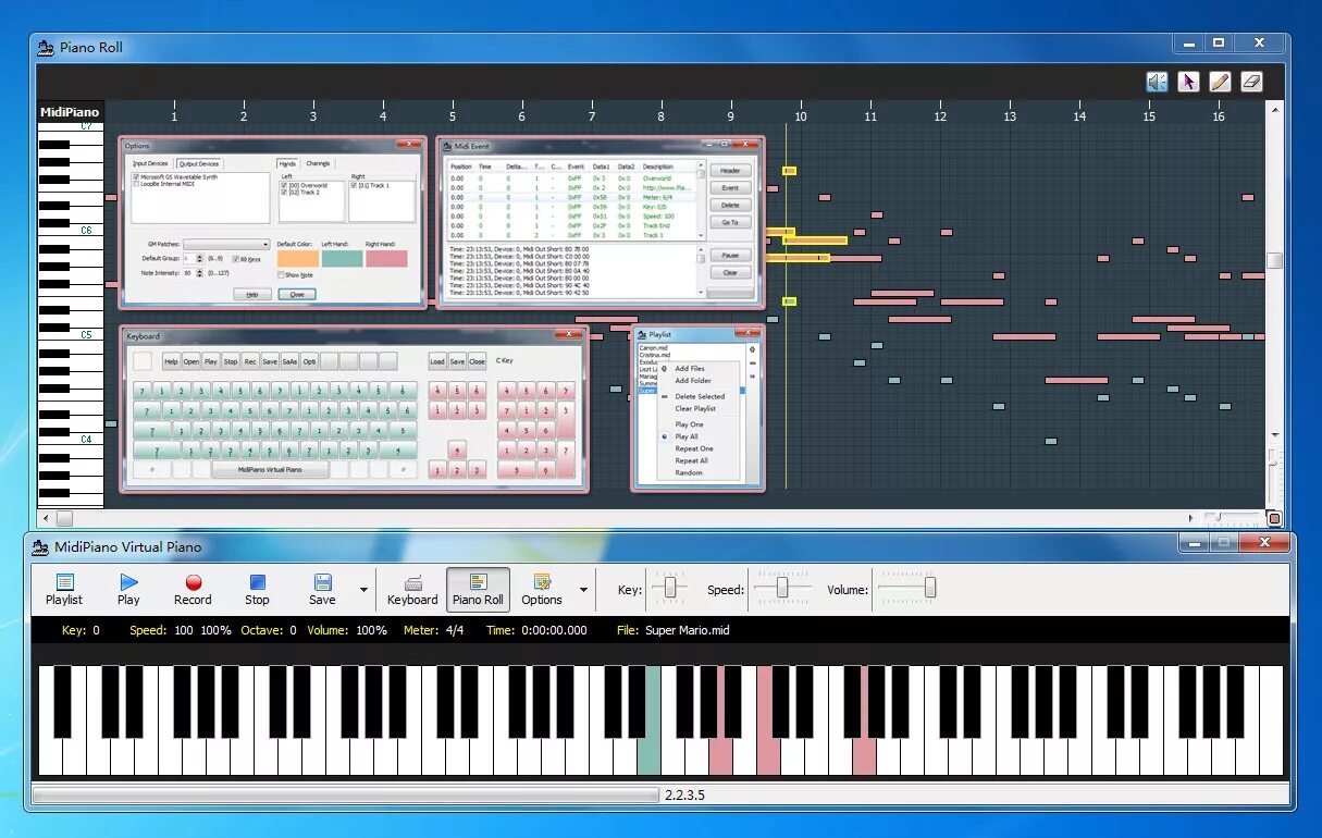 Программа для обучения игры на синтезаторе. Midi piano v2.23. midi piano пианино. миди пианино программа. midi синтезатор программа.