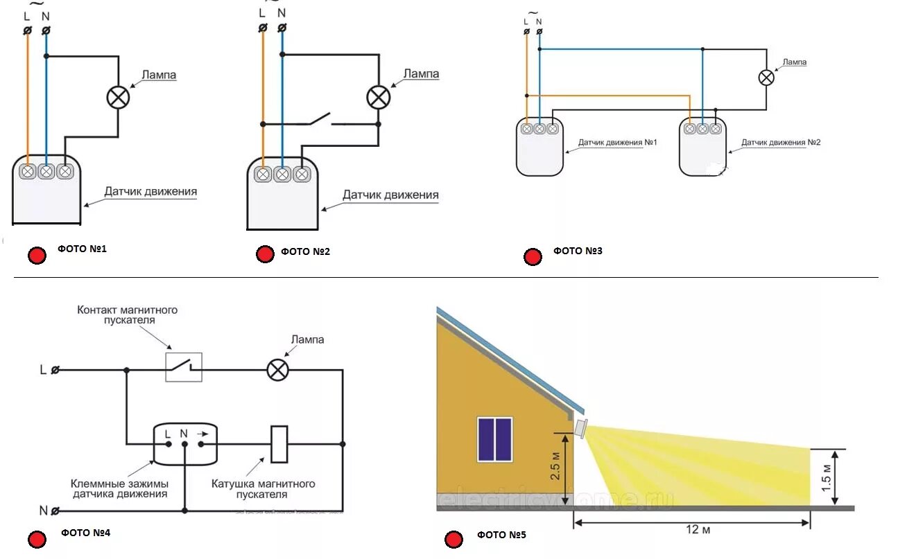 Как подключить движения. Схема подключения трех датчиков движения. Схема подключения лампочки от двух датчиков движения. Датчик движения для освещения уличный схема подключения. Монтажная схема подключения датчика движения.