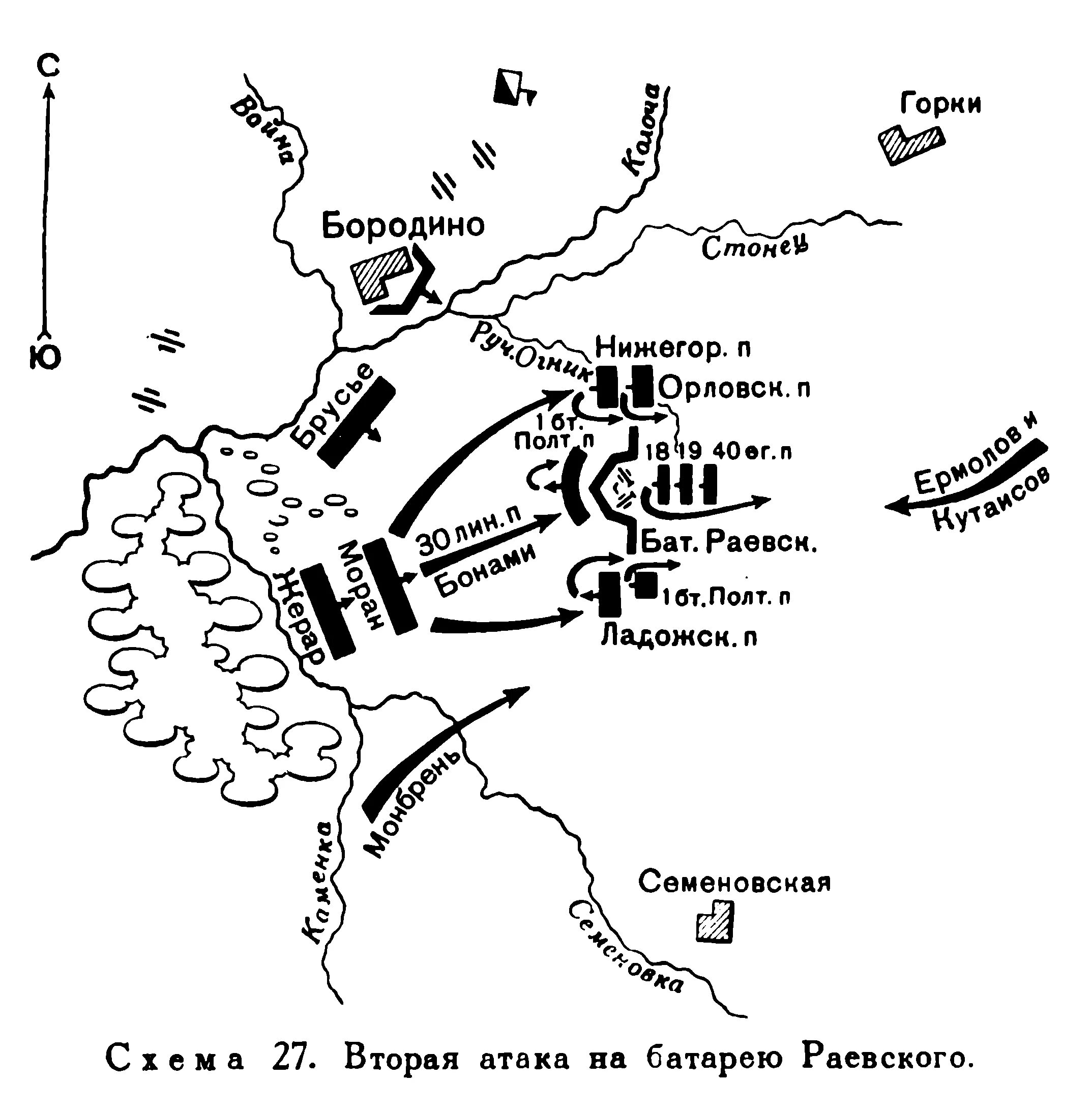 Схема нападения на крокус. Батарея Раевского в Бородинском сражении карта. Бородинское сражение 1812 схема боя. Бородинская битва 1812 карта. Карта Бородинского сражения 1812 батарея Раевского.