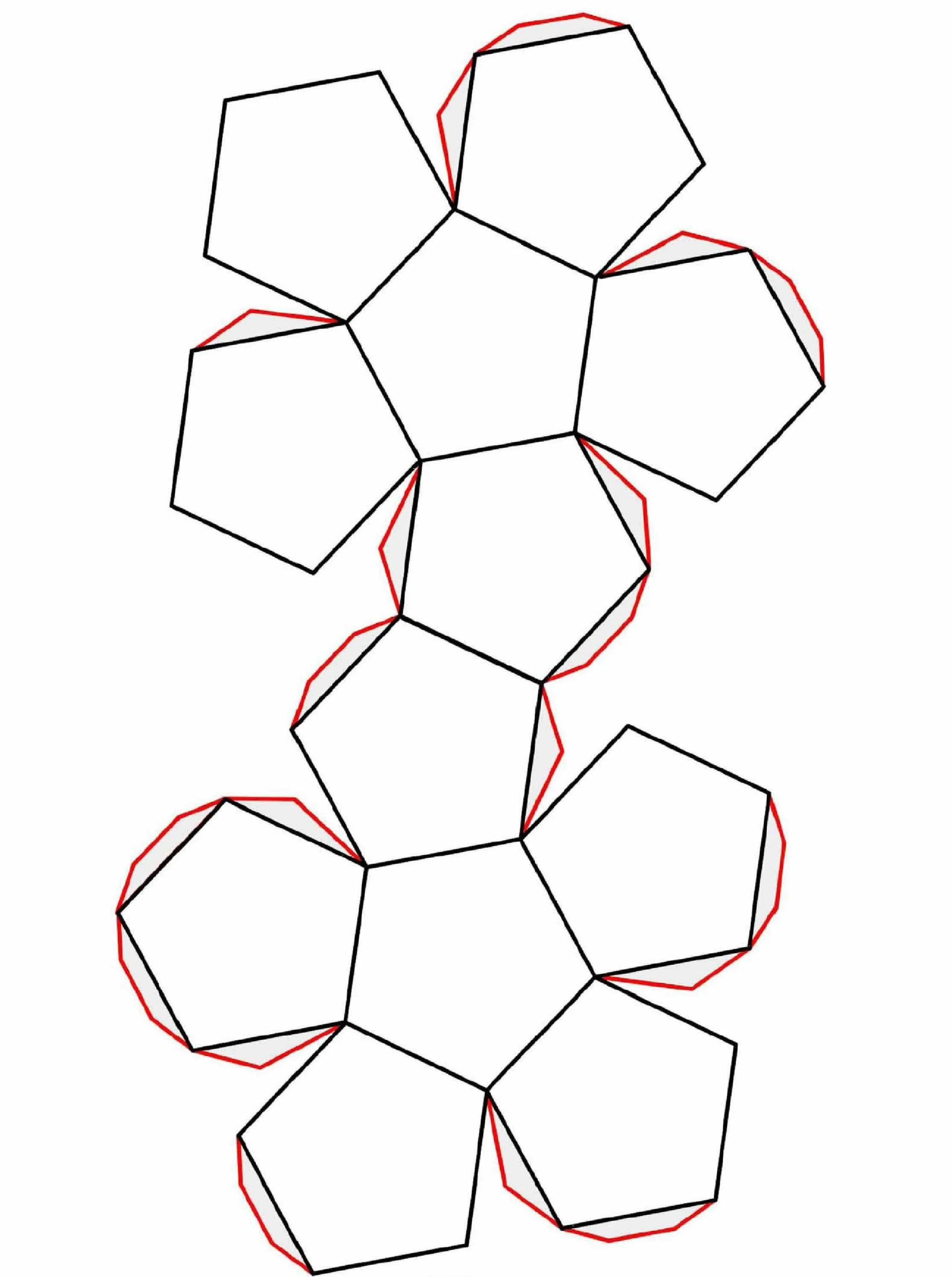 Правильный додекаэдр развертка для склеивания. Додекаэдр развертка для склеивания а4. Развертка правильного додекаэдра. Развертка правильного додекаэдра а4.